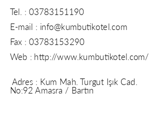 Kum Butik Otel iletiim bilgileri
